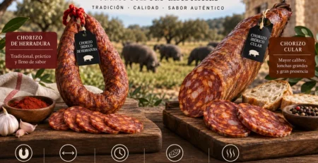 Comparativa entre chorizo ibérico de herradura y chorizo cular de Embutidos Guareño